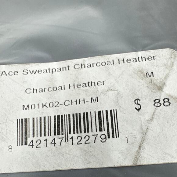 Mack Weldon Charcoal Heather Ace Sweatpant Size M - Picture 3 of 10
